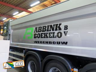 Oplegger vrachtwagen reclame sticker.